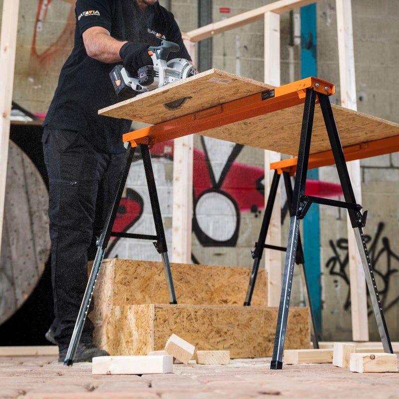 Load image into Gallery viewer, 2x Telescopic Sawhorse Set