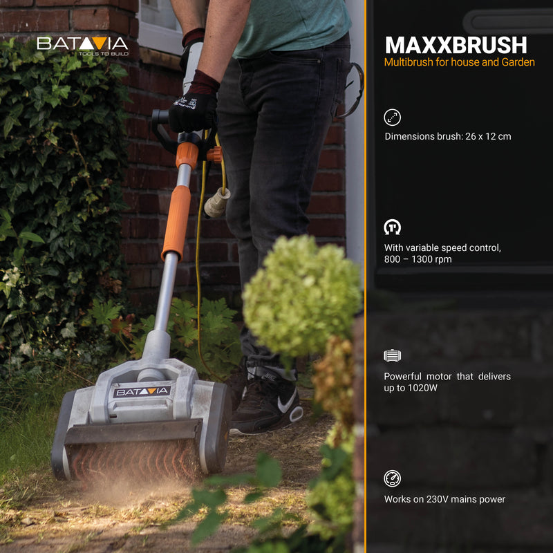Laad de afbeelding in de Galerijviewer, Maxxbrush Multi-Borstel 1020W 26 cm - Incl. Q - Link Verlengkabel - 15 m