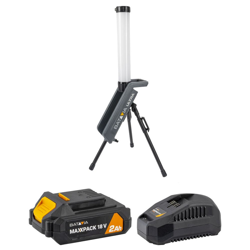 Laden Sie das Bild in Galerie -Viewer, 18V Hybrid-LED-Arbeitsleuchte 360° - Inkl. 2.0 Akku & Ladegerät