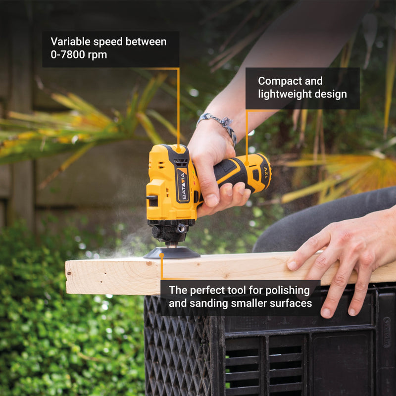 Laad de afbeelding in de Galerijviewer, 12V Accu Polijst- / Schuurmachine 75mm