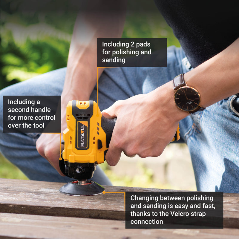 Laad de afbeelding in de Galerijviewer, 12V Accu Polijst- / Schuurmachine 75mm