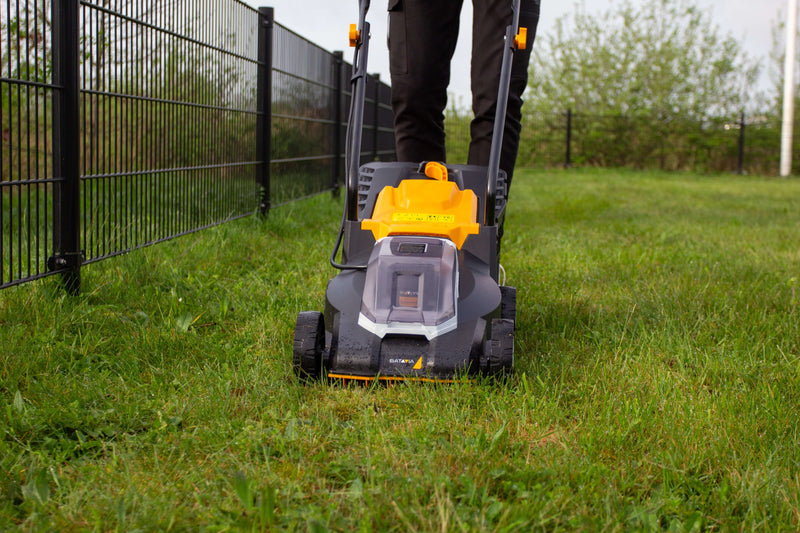 Load image into Gallery viewer, 18V Lawn Mower & Trimmer Set – 2.0Ah + 4.0Ah Batteries & Fast Charger