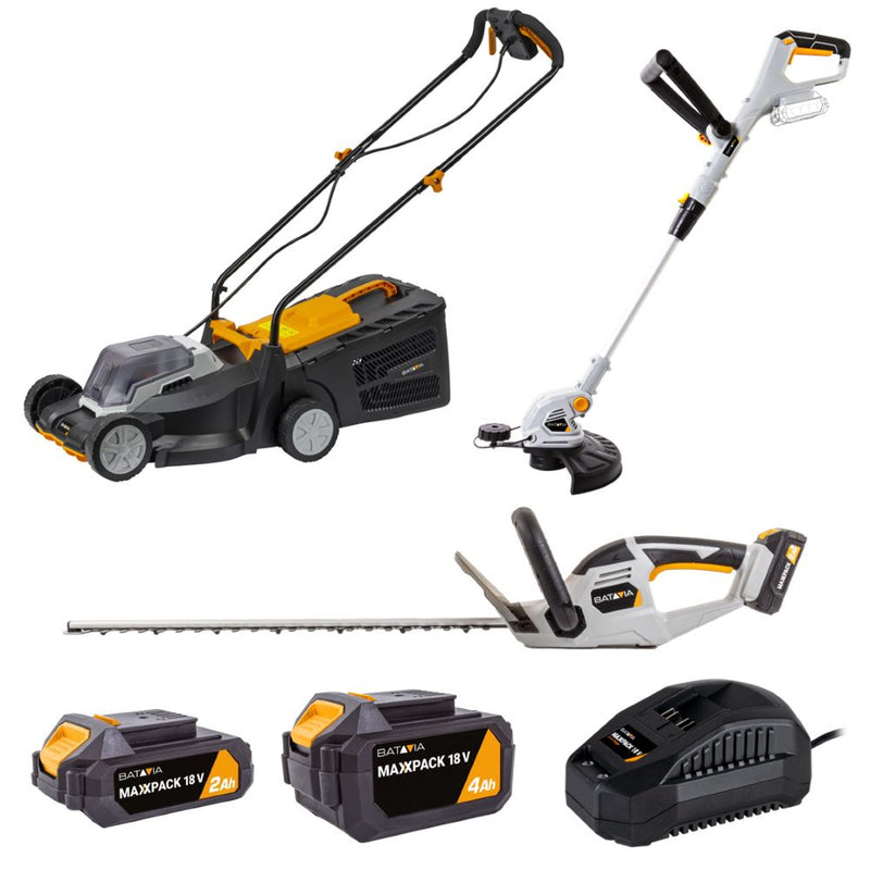 Laad de afbeelding in de Galerijviewer, 18V Tuin Power Set – Incl. Grasmaaier, Grastrimmer & Heggenschaar
