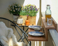 Wooden self-made balcony bar