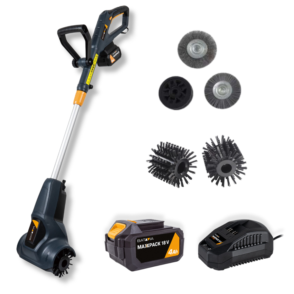18V Maxxbrush Cordless Multi-Brush - Incl. 4.0Ah Battery, 2.4A Charger and All Brushes