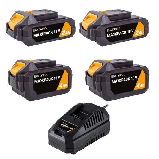 18V Power Pack - 4 Accu's & 4.5A Snellader