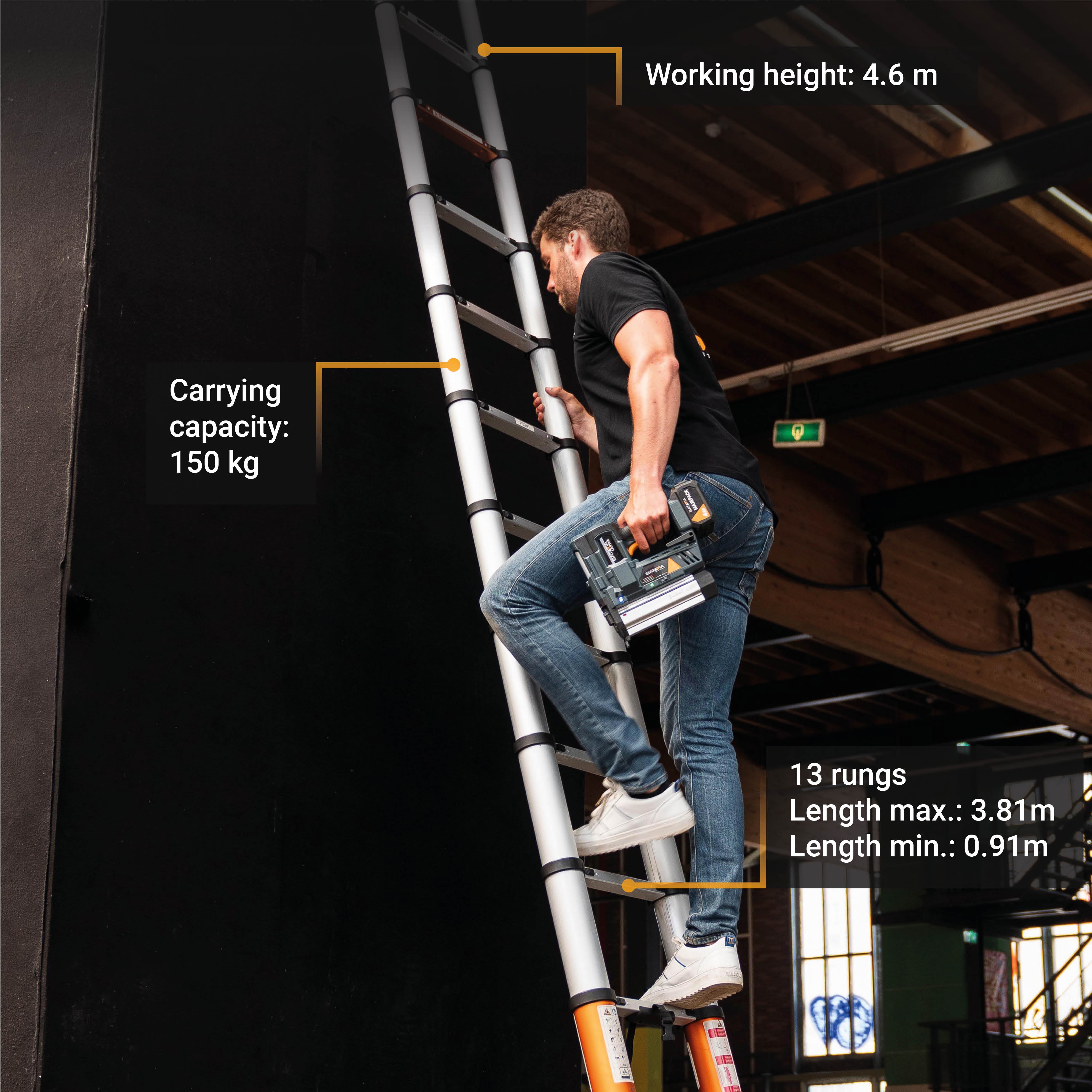 Telescoopladder 3.81m