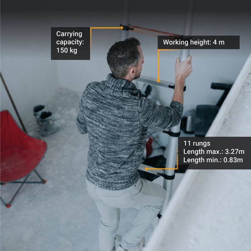 Chargez l&#39;image dans la visionneuse de la galerie, Échelle Télescopique 3,27M | Avec SoftClose et Antidérapant
