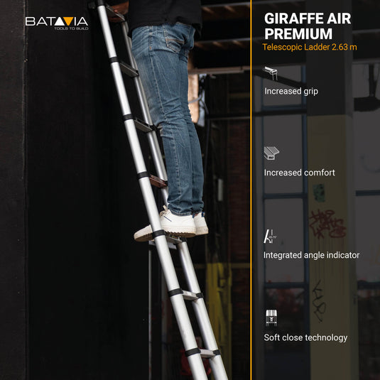 Giraffe® Air Telescoopladder 2.63M | Met SoftClose & Antislip