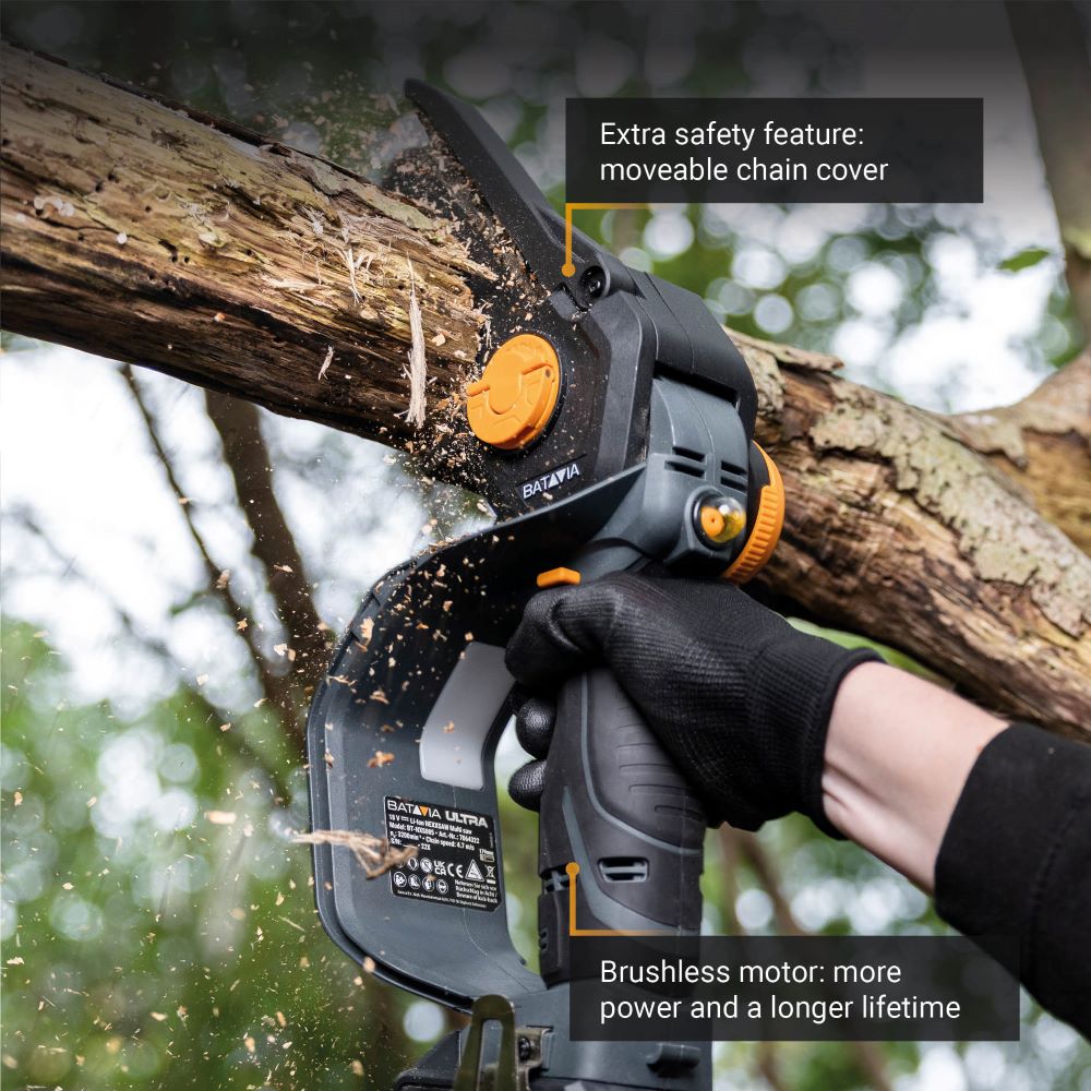 18V Nexxsaw Cordless Brushless One-Hand Chainsaw V3 Ultra 7''