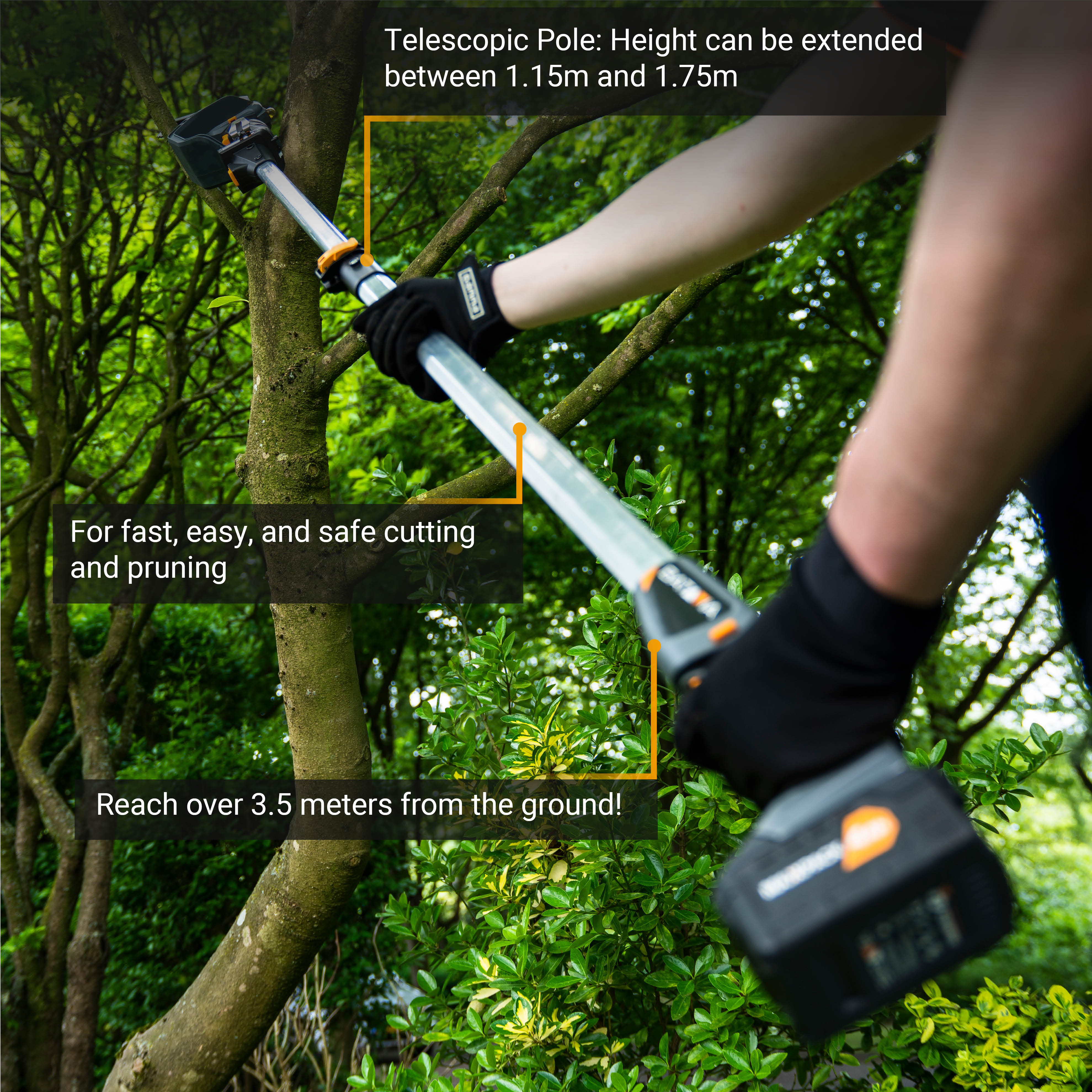 18V Telescoopsteel 1.15-1.75m - voor de 18V Nexxsaw & 18V Nexxcut