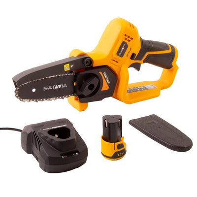 Motosierra de poda inalámbrica 12V 6" - con batería de 2,0Ah y cargador