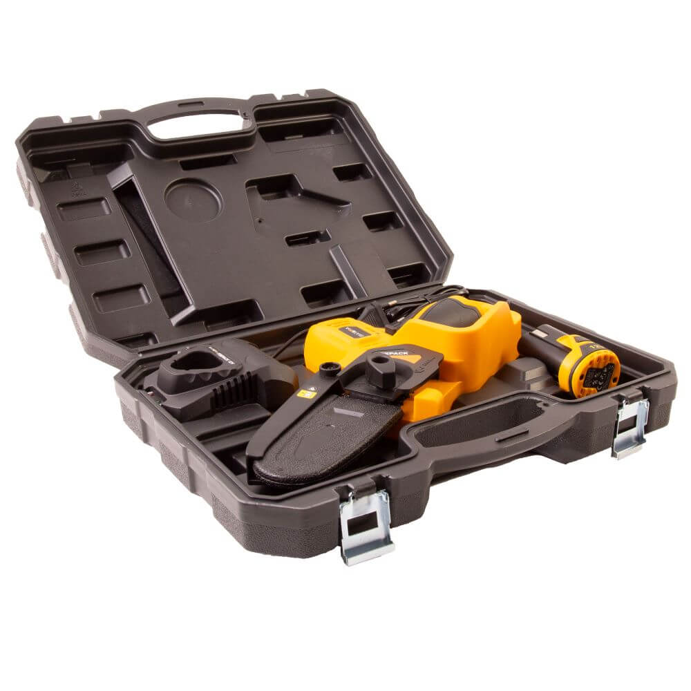 Motosierra de poda inalámbrica 12V 6" - con batería de 2,0Ah y cargador