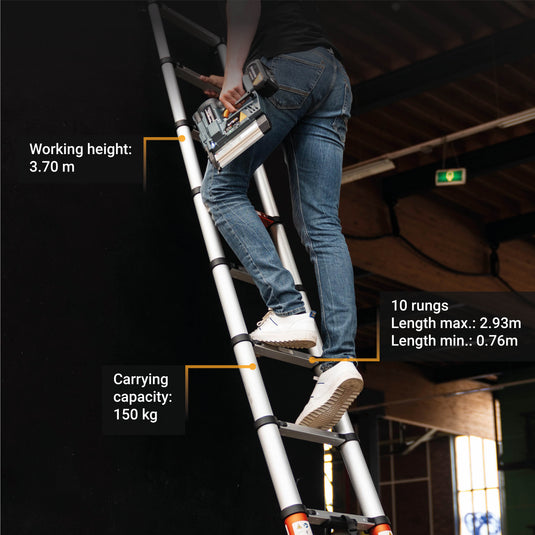 Giraffe Air® Telescoopladder 2.93M | Met SoftClose & Antislip