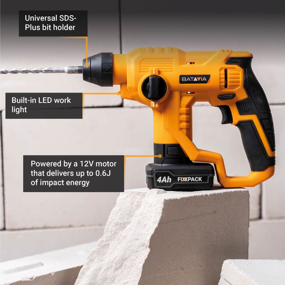 12V Cordless Hammer Drill SDS+