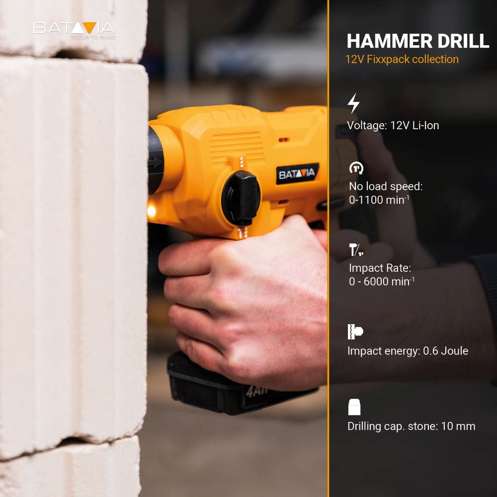 12V Cordless Hammer Drill SDS+