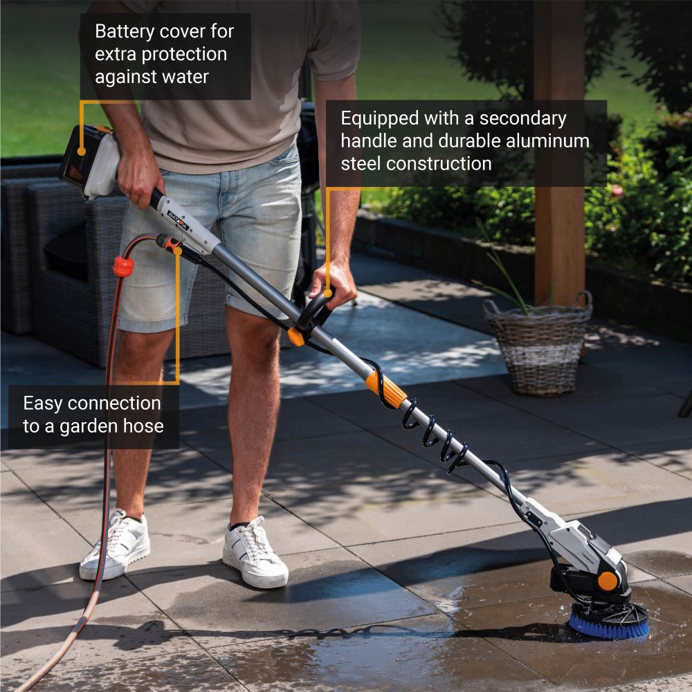 18V Twin Brush - Cordless Brushless Telescopic Power Scrubber