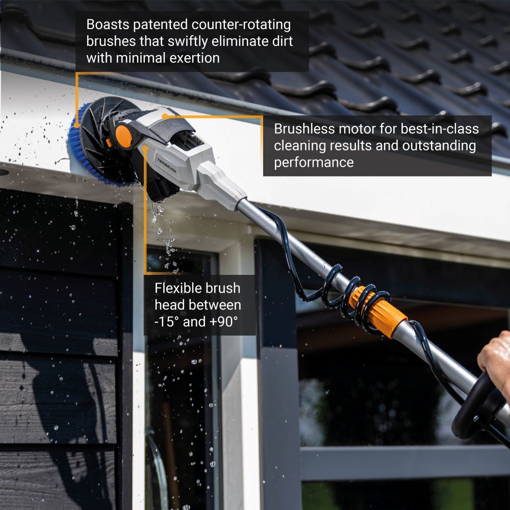 18V Twin Brush - Cordless Brushless Telescopic Power Scrubber