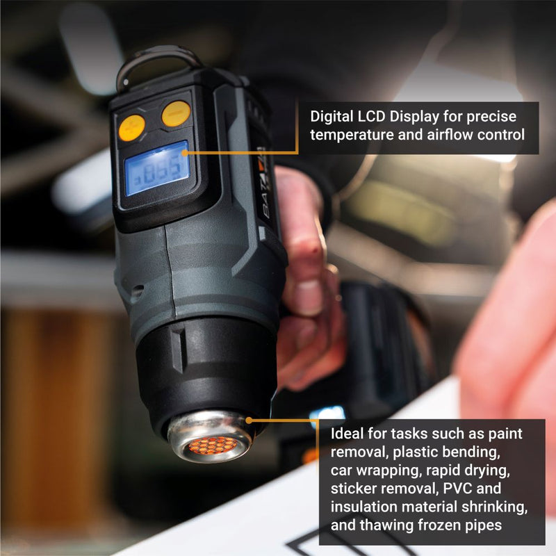 Cargue la imagen en el visor de la galería, 18V Cordless Heat Gun with Digital LCD Display (without battery and charger)
