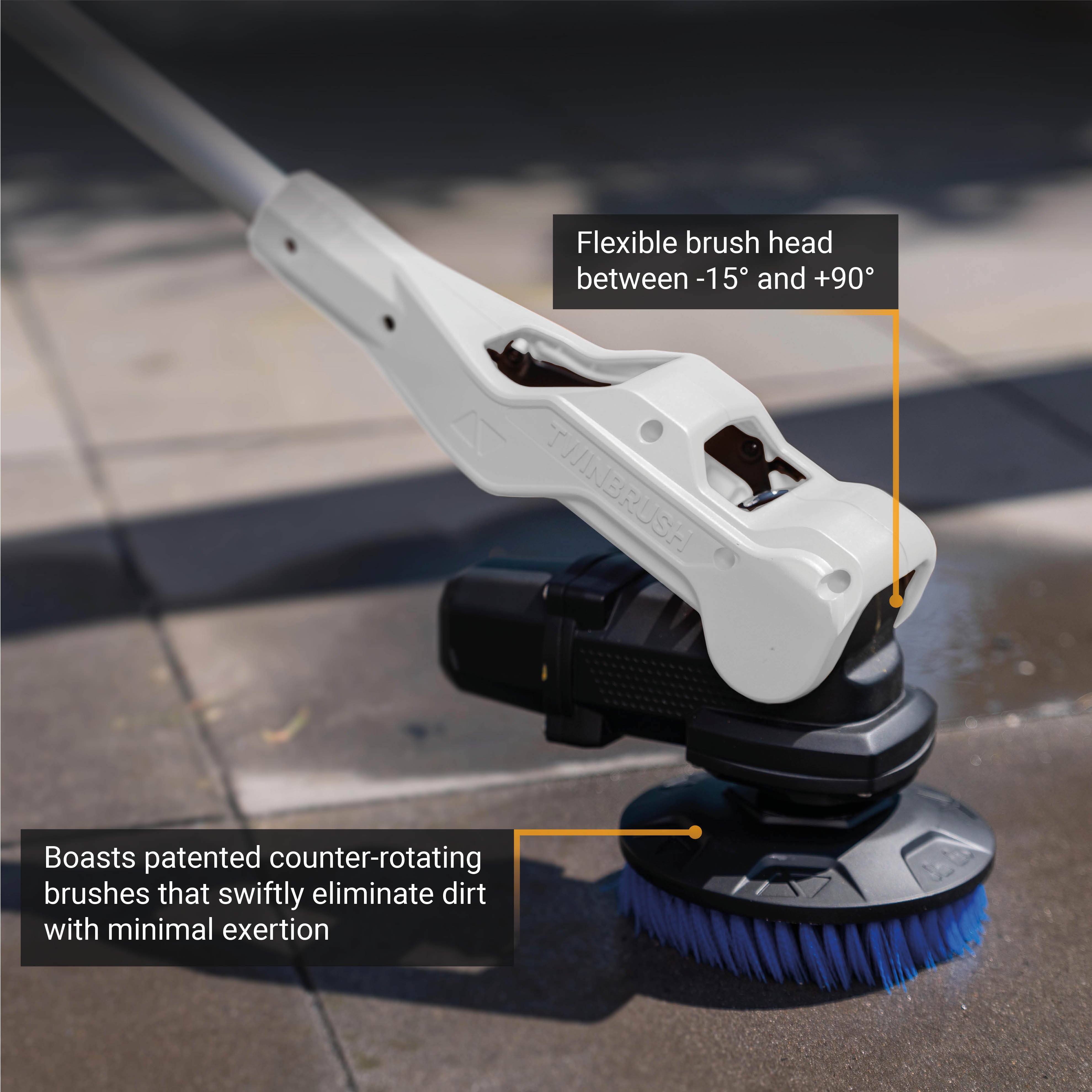 18V Twin Brush Compact Cordless Telescopic Power Scrubber