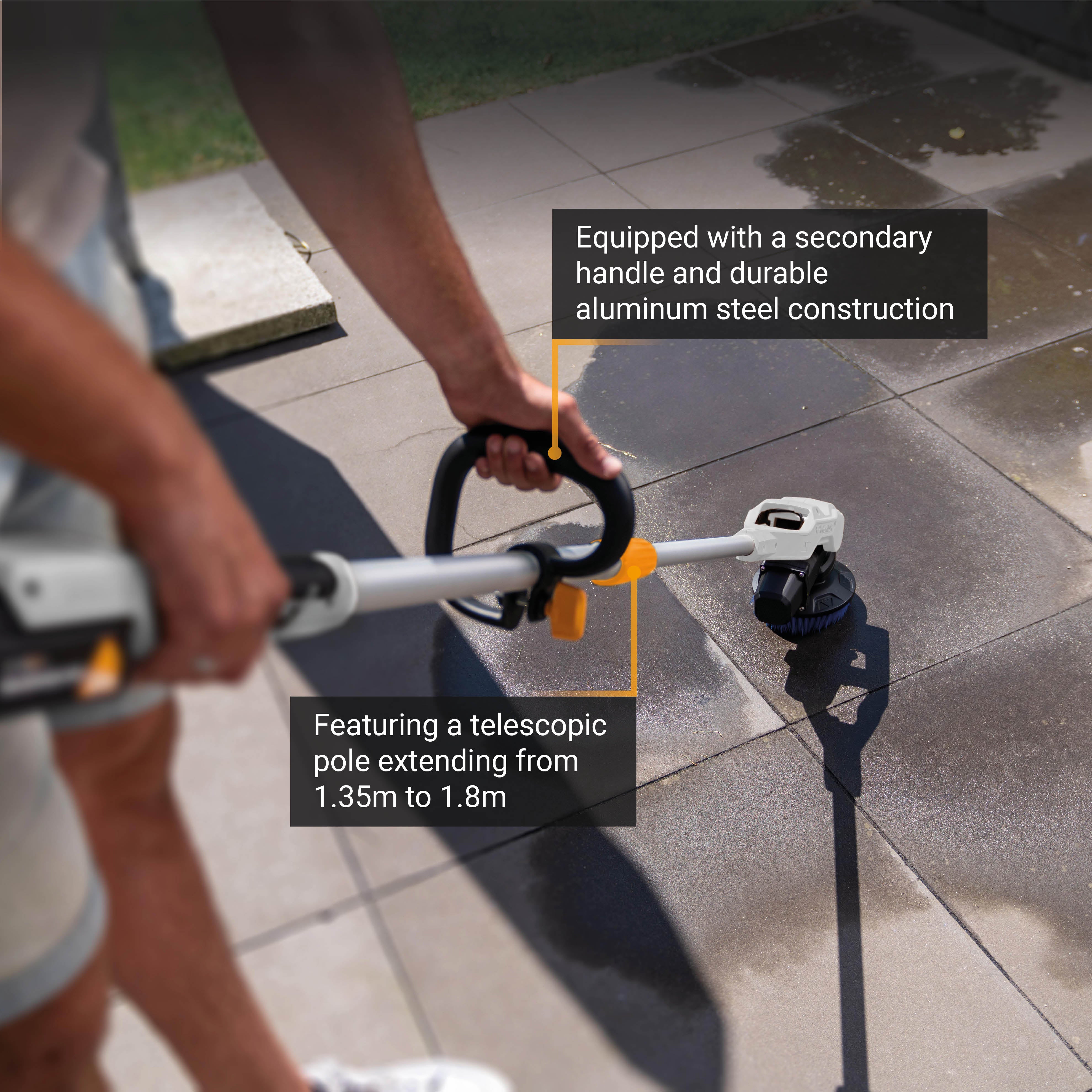 18V Twin Brush Compact Cordless Telescopic Power Scrubber