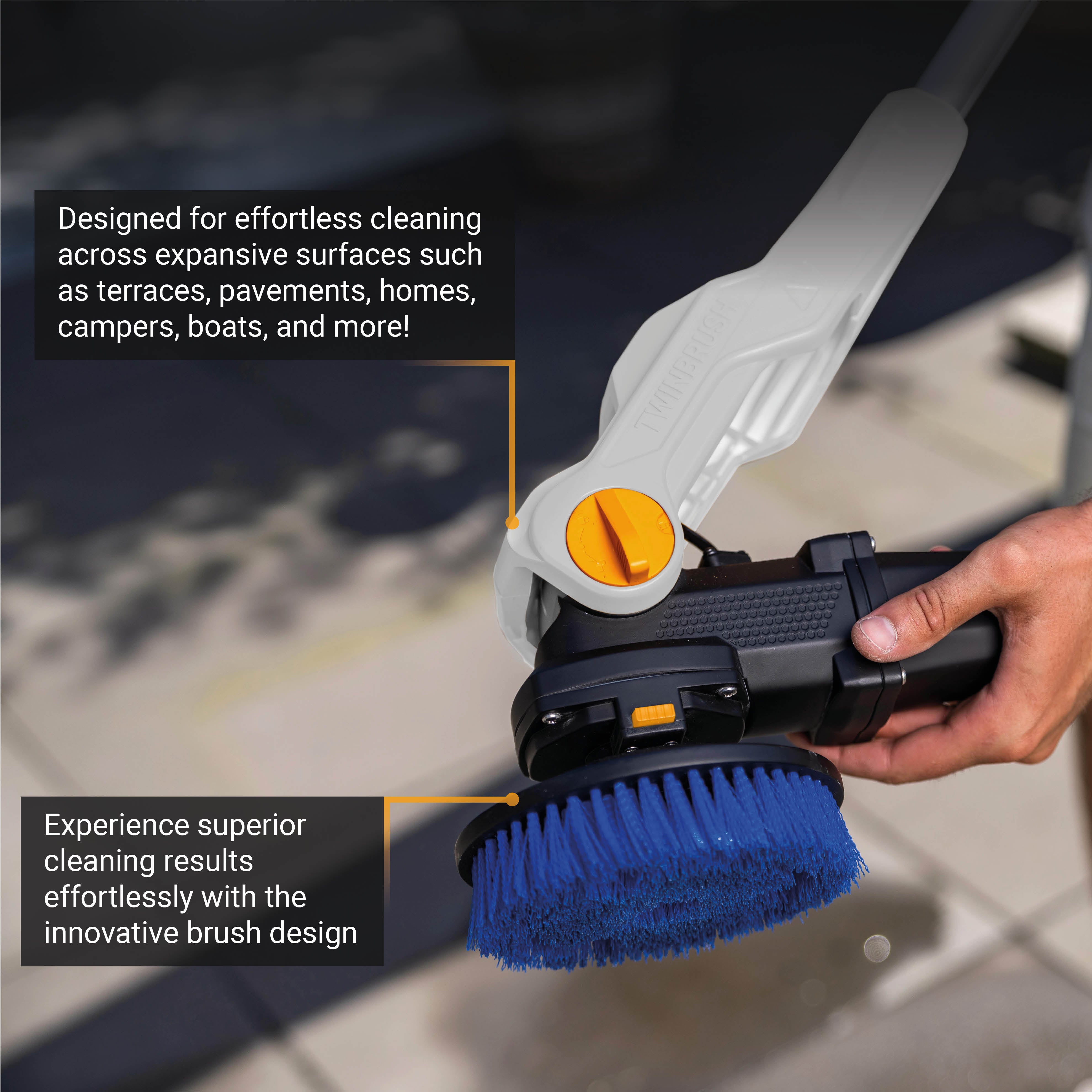 18V Twin Brush Compact Cordless Telescopic Power Scrubber