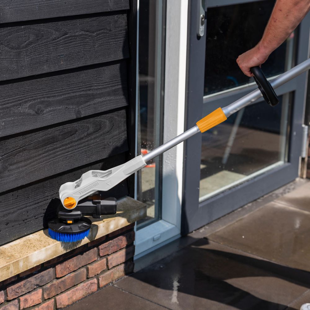 18V Twin Brush Compact Cordless Telescopic Power Scrubber