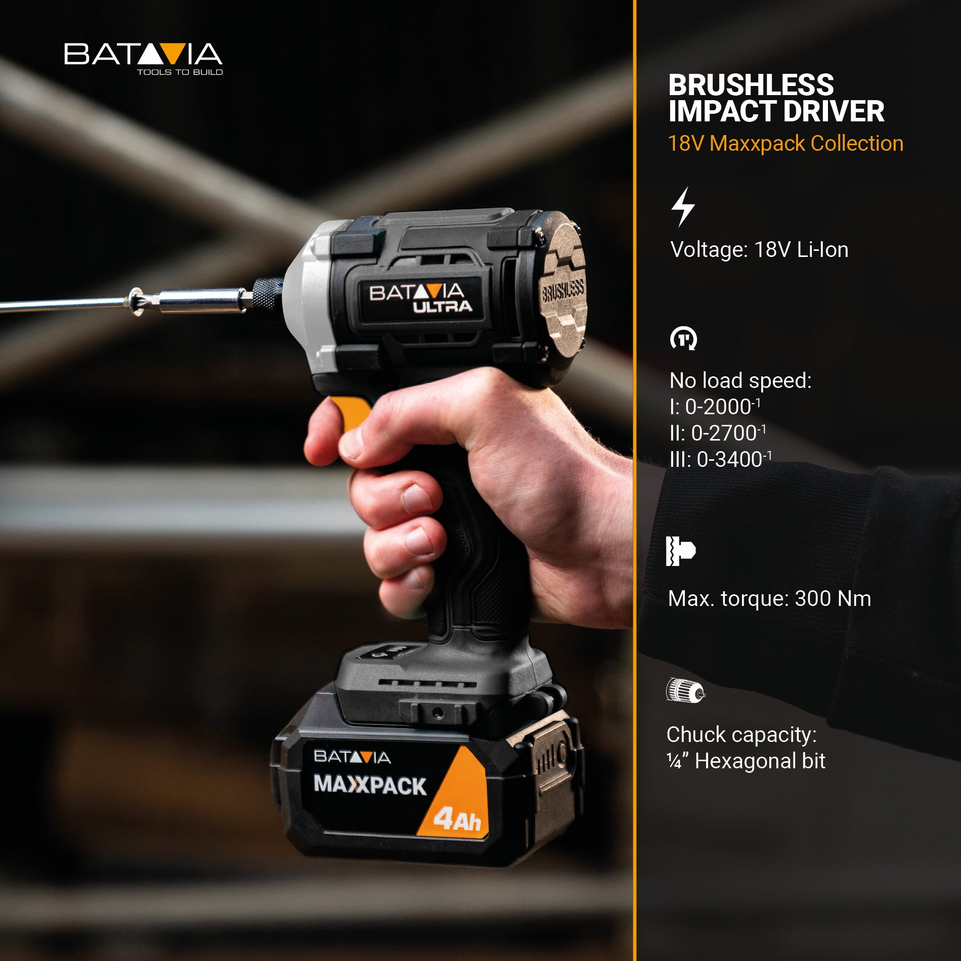 Avvitatore a Impulsi a Batteria 18V Brushless 350 Nm