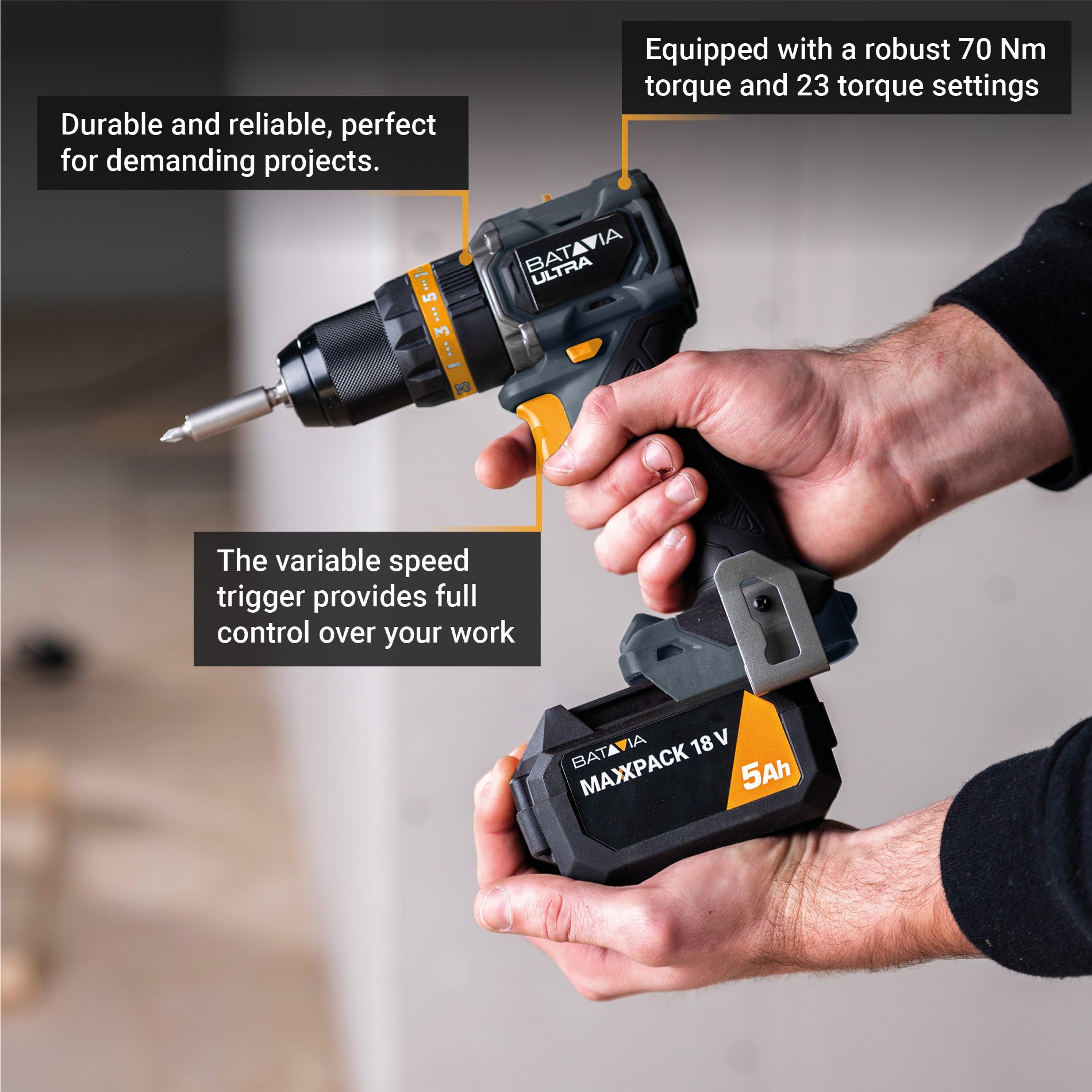 18V Brushless Accu Klopboormachine 70 Nm