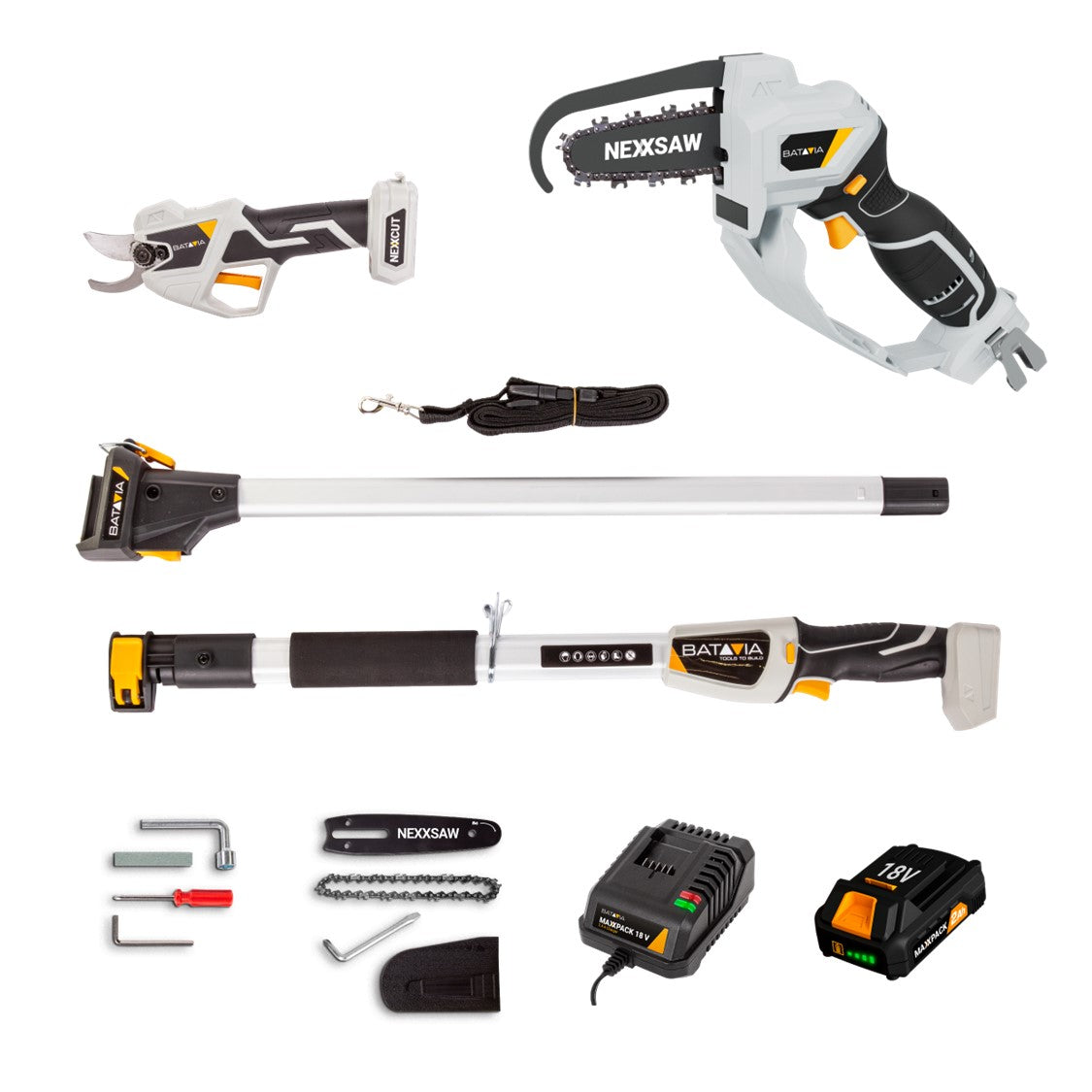 18V Pruning Power Set - Incl. 2Ah Accu en 2.4A Oplader