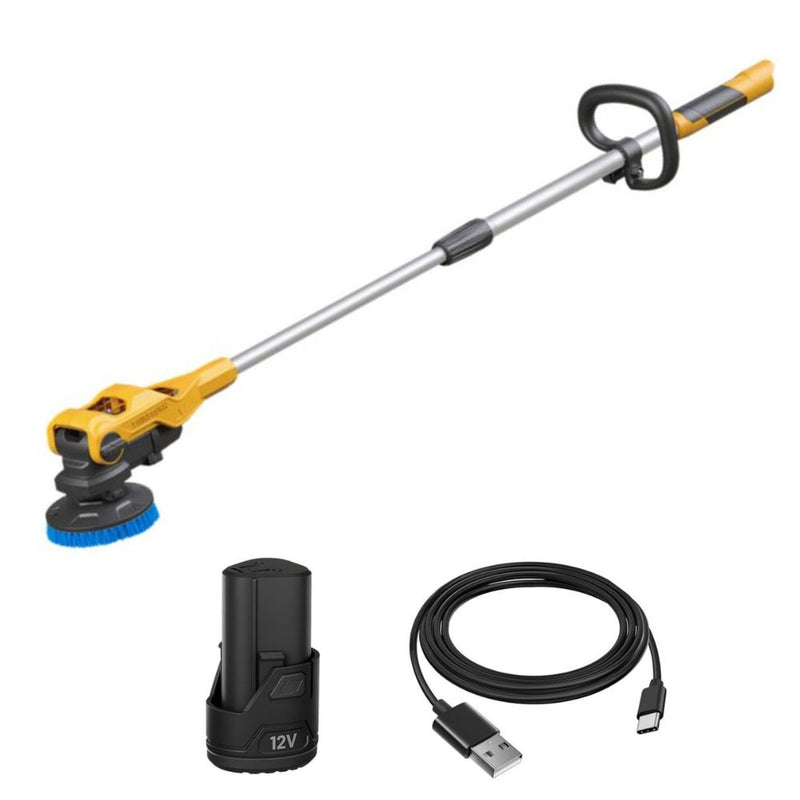 Load image into Gallery viewer, 12V Twin Brush Cordless Telescopic Power Scrubber
