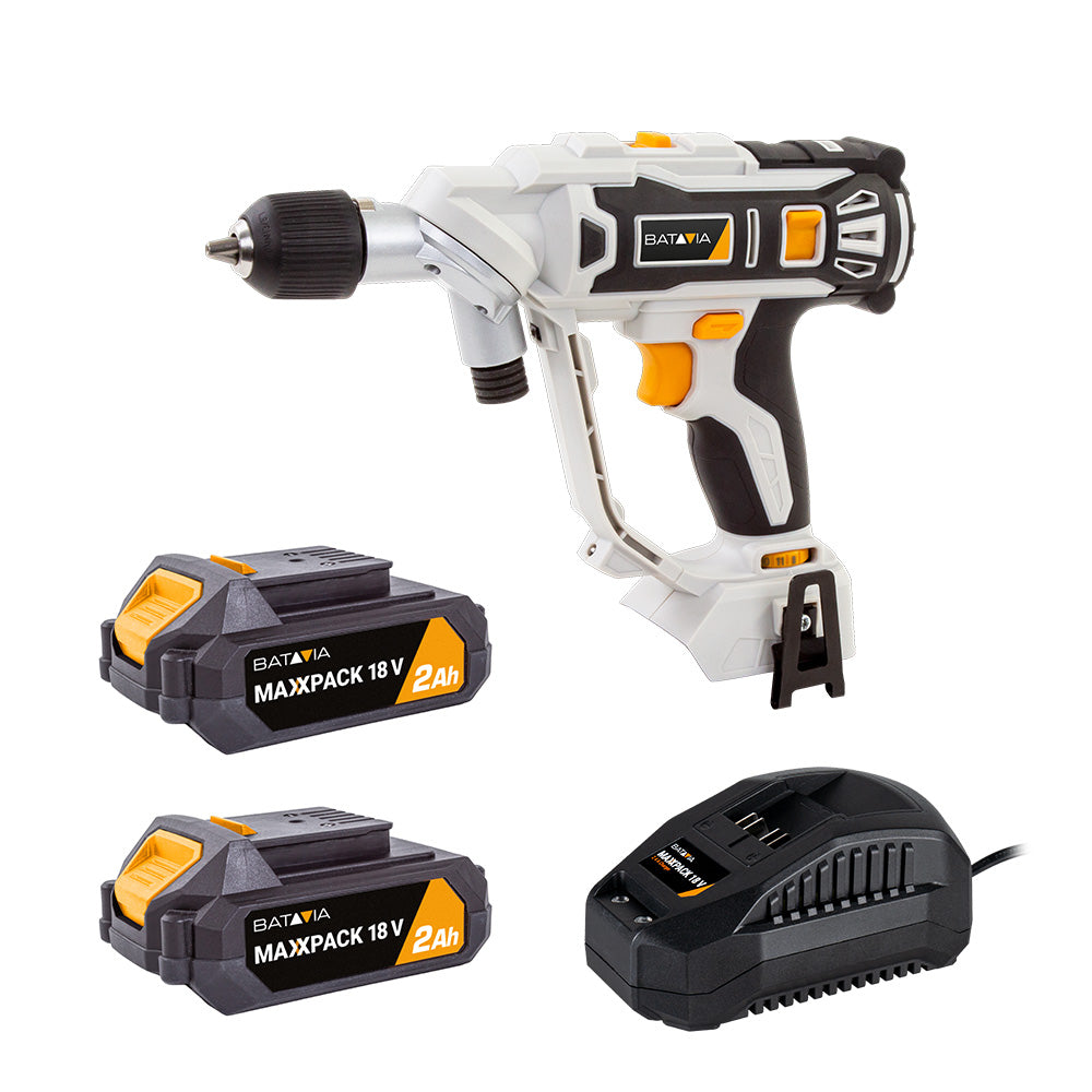 Trapano Avvitatore A Batteria 12V VOLTIX - 2 Batterie, 2 Velocità, 18+1 Coppie, Luce LED, 23 Accessori Inclusi