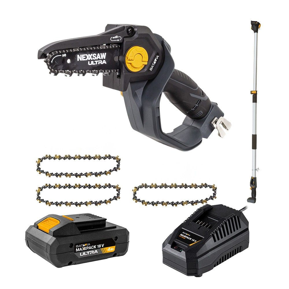 18V Nexxsaw Cordless Brushless One-Hand Chainsaw V3 Ultra 7''