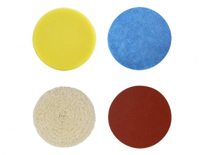 Tampons de Polissage et Disque de Ponçage Ø150mm (5 piéces) - Convient pour la Polisseuse Excentrique 12V sans fil Ø150mm
