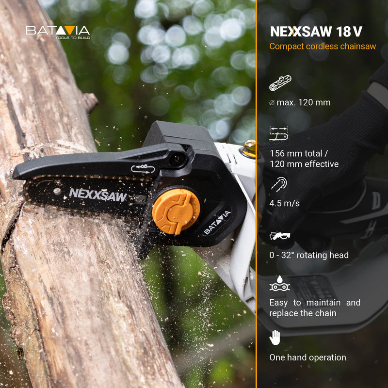 Laad de afbeelding in de Galerijviewer, Nexxsaw V3 met 4.0 accu en snellader + verlengsteel en titanium ketting
