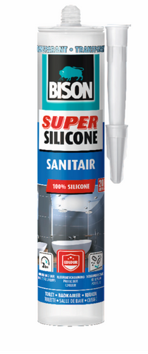 Bison Super Silicona Sanitario Bidón Transparente 300 ml