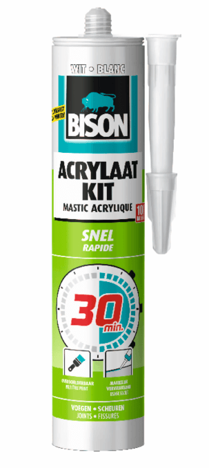 Bison Acrylaatkit Snel 30 minuten Wit Tube 300 ml