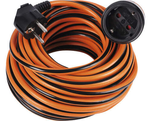 Q-LINK Verlängerungskabel mit Schloss 3x1,5 mm² orange/schwarz, 15 Meter